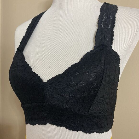 Intimately Free People Bralette Black Sheer Floral Lace Pull Over Sexy - Picture 8 of 12